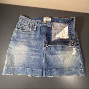 Frame Denim London Los Angeles Distressed Mini Skirt Size Small